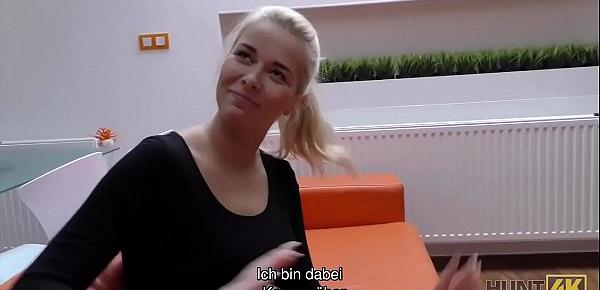 HUNT4K. Die blauäugige Miss Dream Nikky ist nicht gegen Abholung und Sex mit Fremden